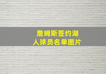 詹姆斯签约湖人球员名单图片