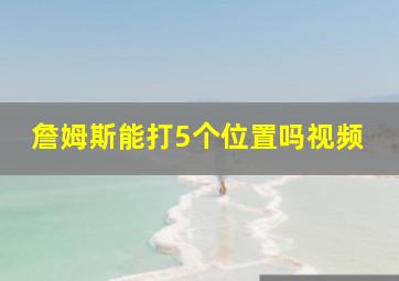 詹姆斯能打5个位置吗视频