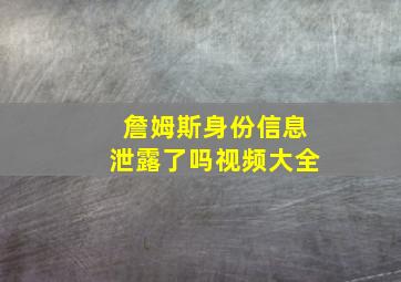 詹姆斯身份信息泄露了吗视频大全