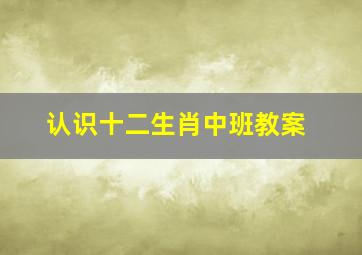 认识十二生肖中班教案