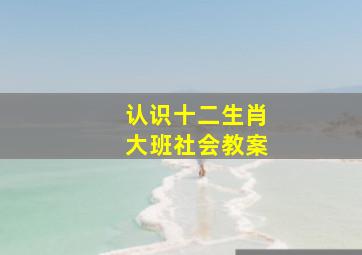 认识十二生肖大班社会教案