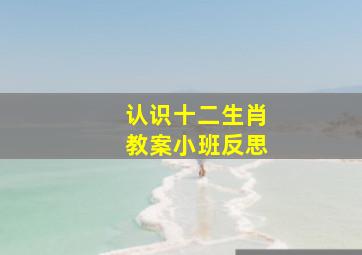 认识十二生肖教案小班反思