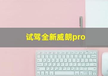 试驾全新威朗pro