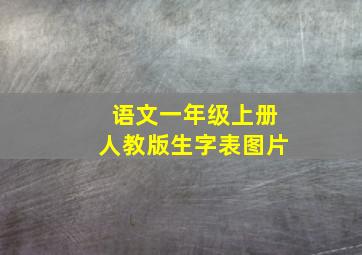 语文一年级上册人教版生字表图片