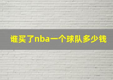 谁买了nba一个球队多少钱