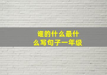 谁的什么最什么写句子一年级