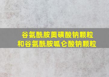 谷氨酰胺薁磺酸钠颗粒和谷氨酰胺呱仑酸钠颗粒