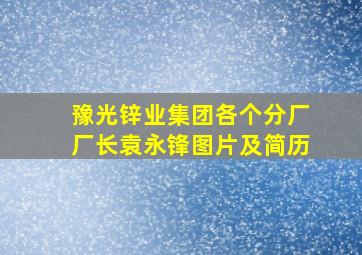 豫光锌业集团各个分厂厂长袁永锋图片及简历