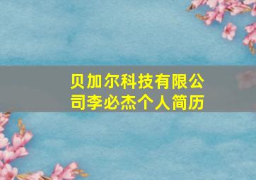 贝加尔科技有限公司李必杰个人简历