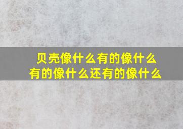 贝壳像什么有的像什么有的像什么还有的像什么