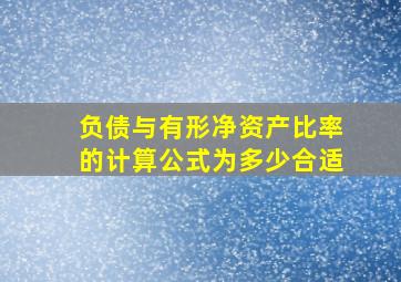 负债与有形净资产比率的计算公式为多少合适