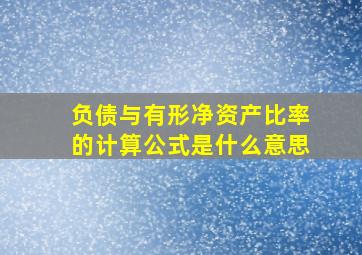 负债与有形净资产比率的计算公式是什么意思