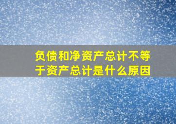 负债和净资产总计不等于资产总计是什么原因