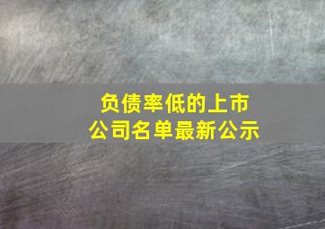 负债率低的上市公司名单最新公示