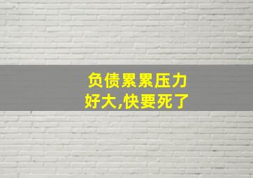 负债累累压力好大,快要死了