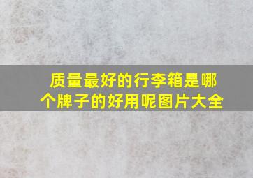 质量最好的行李箱是哪个牌子的好用呢图片大全