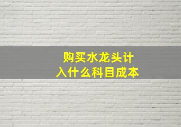 购买水龙头计入什么科目成本