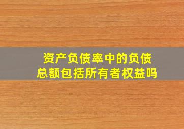 资产负债率中的负债总额包括所有者权益吗