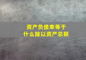 资产负债率等于什么除以资产总额