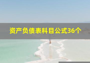 资产负债表科目公式36个