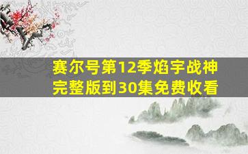 赛尔号第12季焰宇战神完整版到30集免费收看