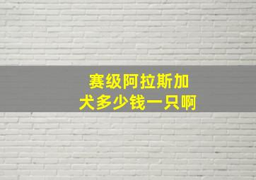 赛级阿拉斯加犬多少钱一只啊