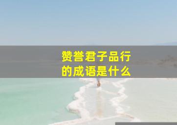 赞誉君子品行的成语是什么