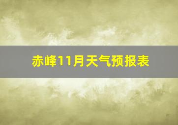 赤峰11月天气预报表