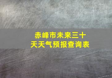 赤峰市未来三十天天气预报查询表