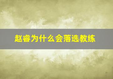 赵睿为什么会落选教练