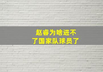 赵睿为啥进不了国家队球员了