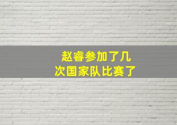 赵睿参加了几次国家队比赛了