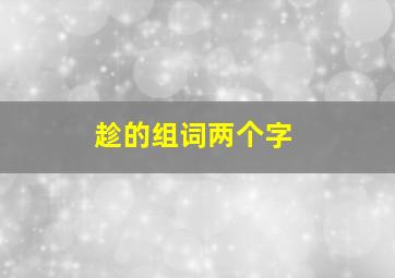 趁的组词两个字