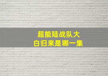 超能陆战队大白归来是哪一集