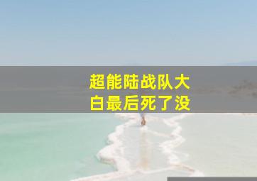 超能陆战队大白最后死了没