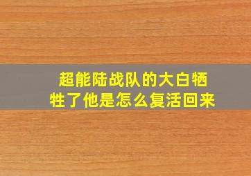 超能陆战队的大白牺牲了他是怎么复活回来