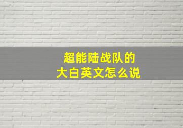 超能陆战队的大白英文怎么说