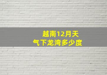 越南12月天气下龙湾多少度