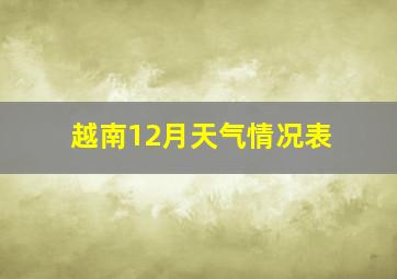 越南12月天气情况表