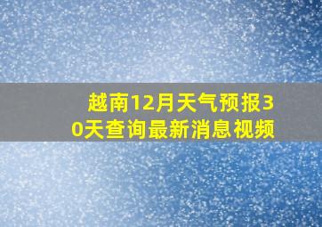 越南12月天气预报30天查询最新消息视频