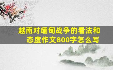 越南对缅甸战争的看法和态度作文800字怎么写