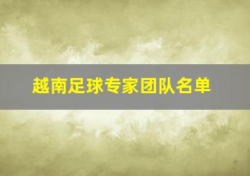 越南足球专家团队名单