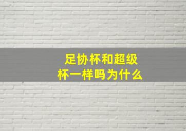 足协杯和超级杯一样吗为什么