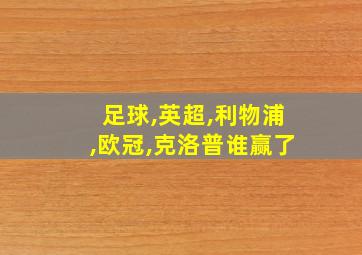 足球,英超,利物浦,欧冠,克洛普谁赢了