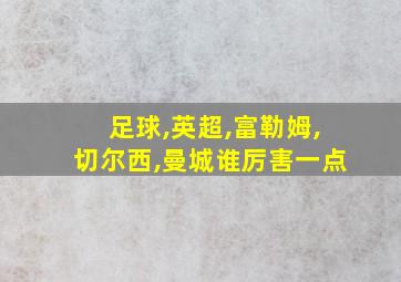 足球,英超,富勒姆,切尔西,曼城谁厉害一点