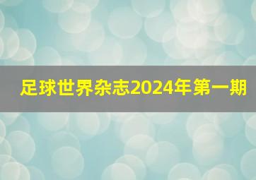 足球世界杂志2024年第一期