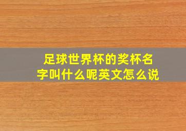 足球世界杯的奖杯名字叫什么呢英文怎么说