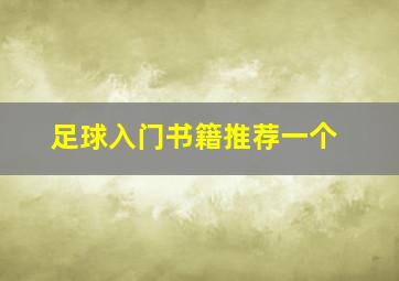 足球入门书籍推荐一个