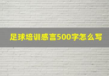 足球培训感言500字怎么写