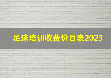 足球培训收费价目表2023